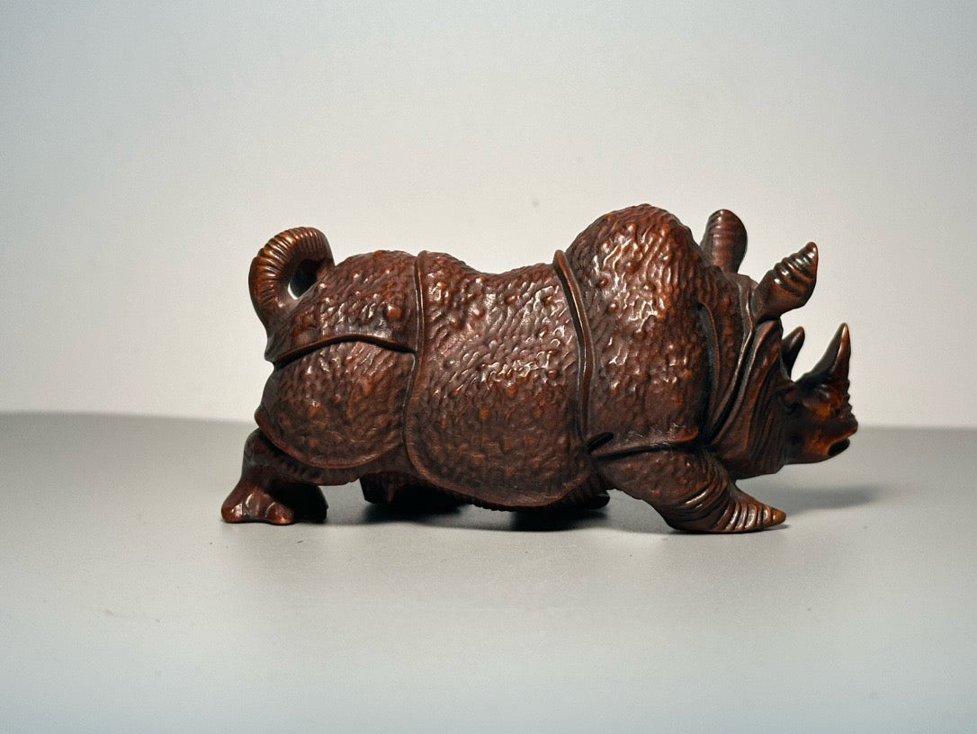 Chinese antique boxwood carving with exquisite craftsmanship for rhinoceros carving