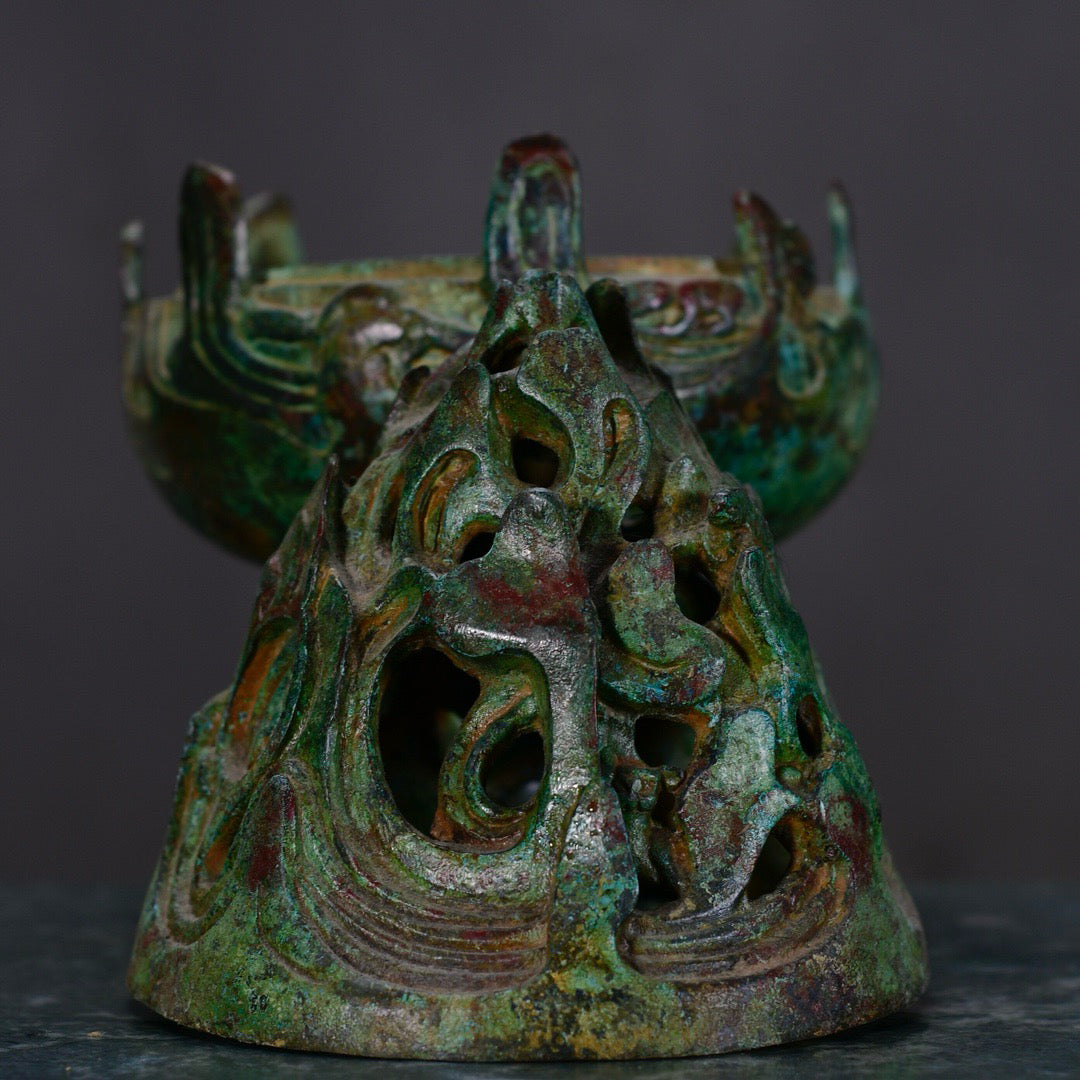 Chinese antique bronze Boshan furnace