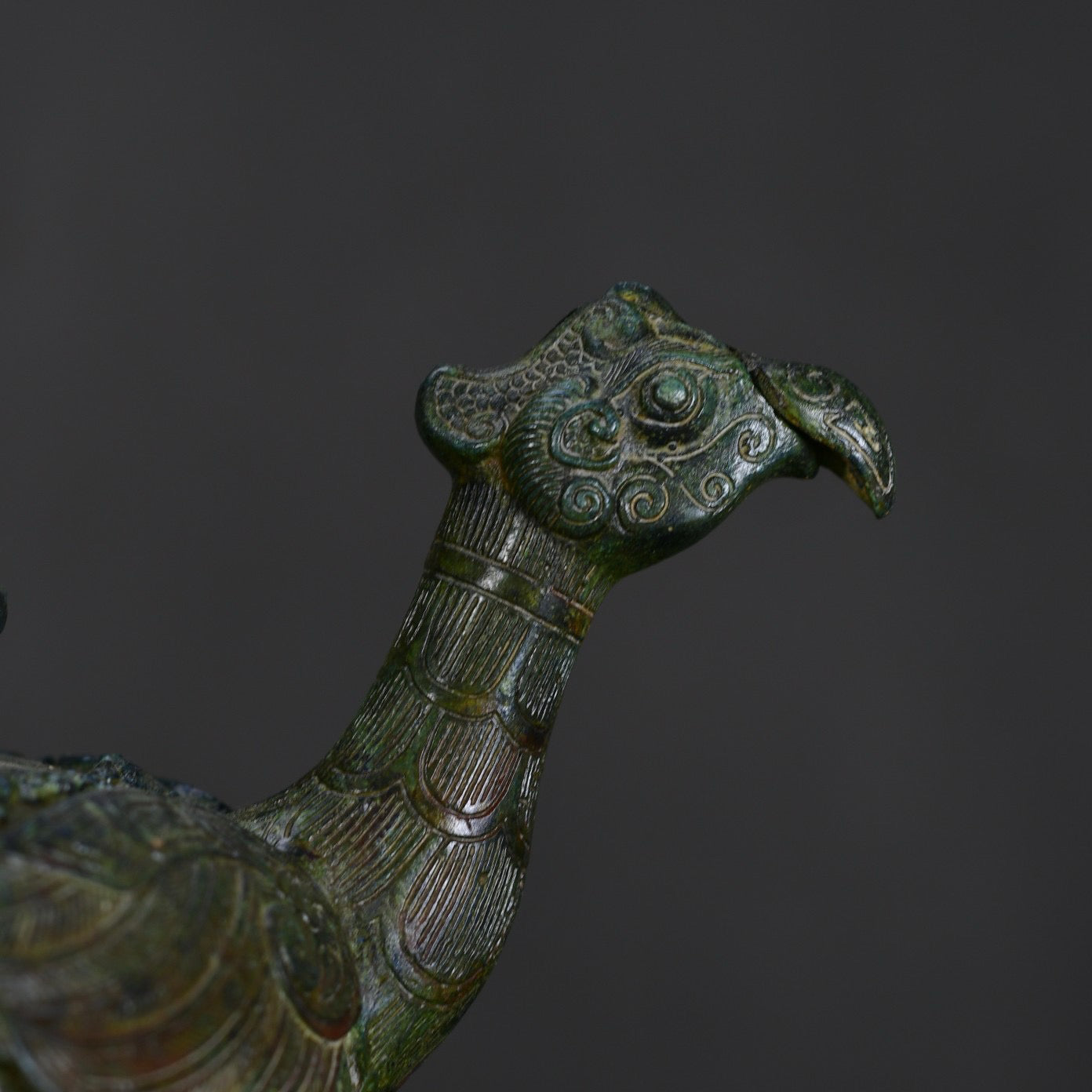Chinese antique bronze chicken head teapot