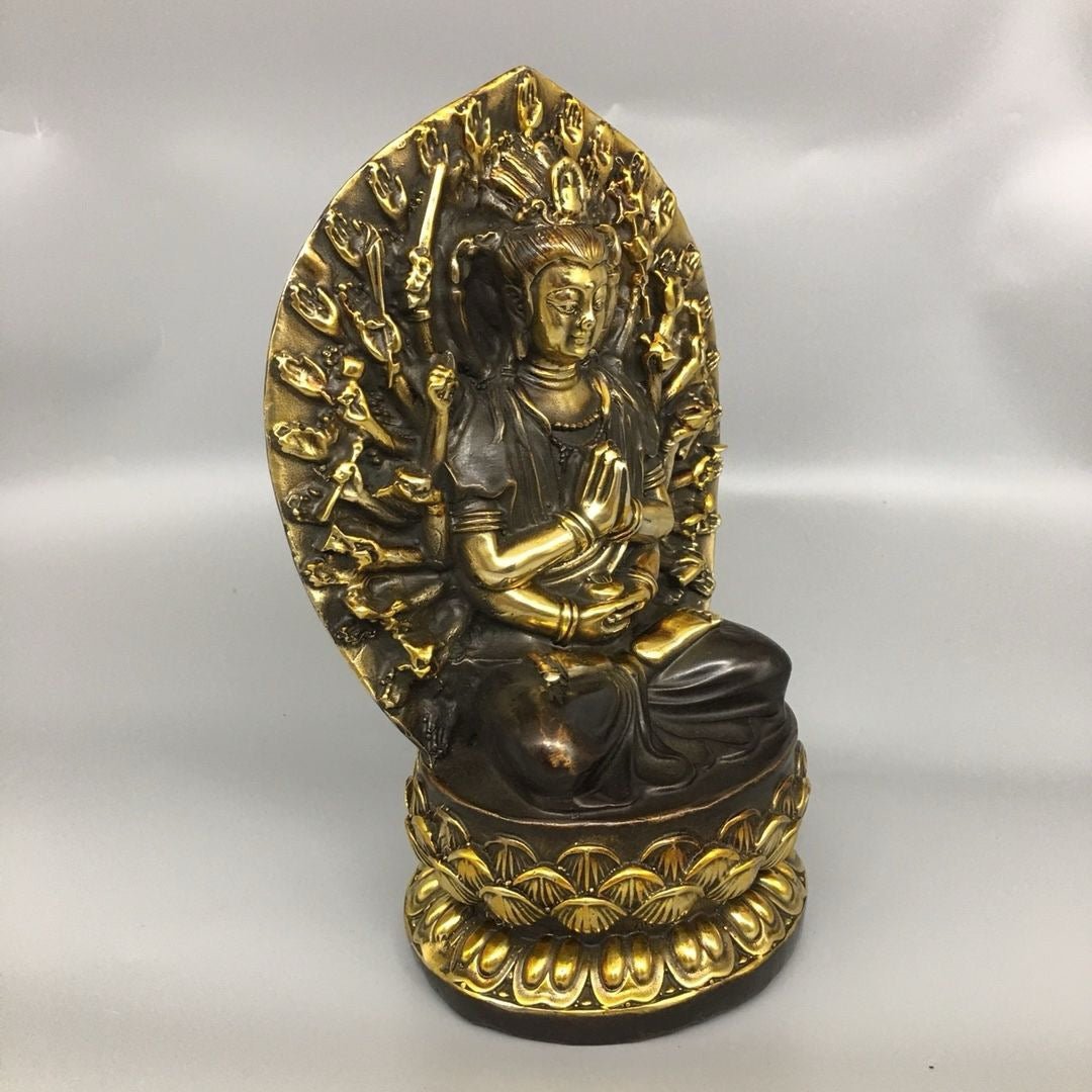 Chinese Antique Pure Copper Thousand Handed Guanyin