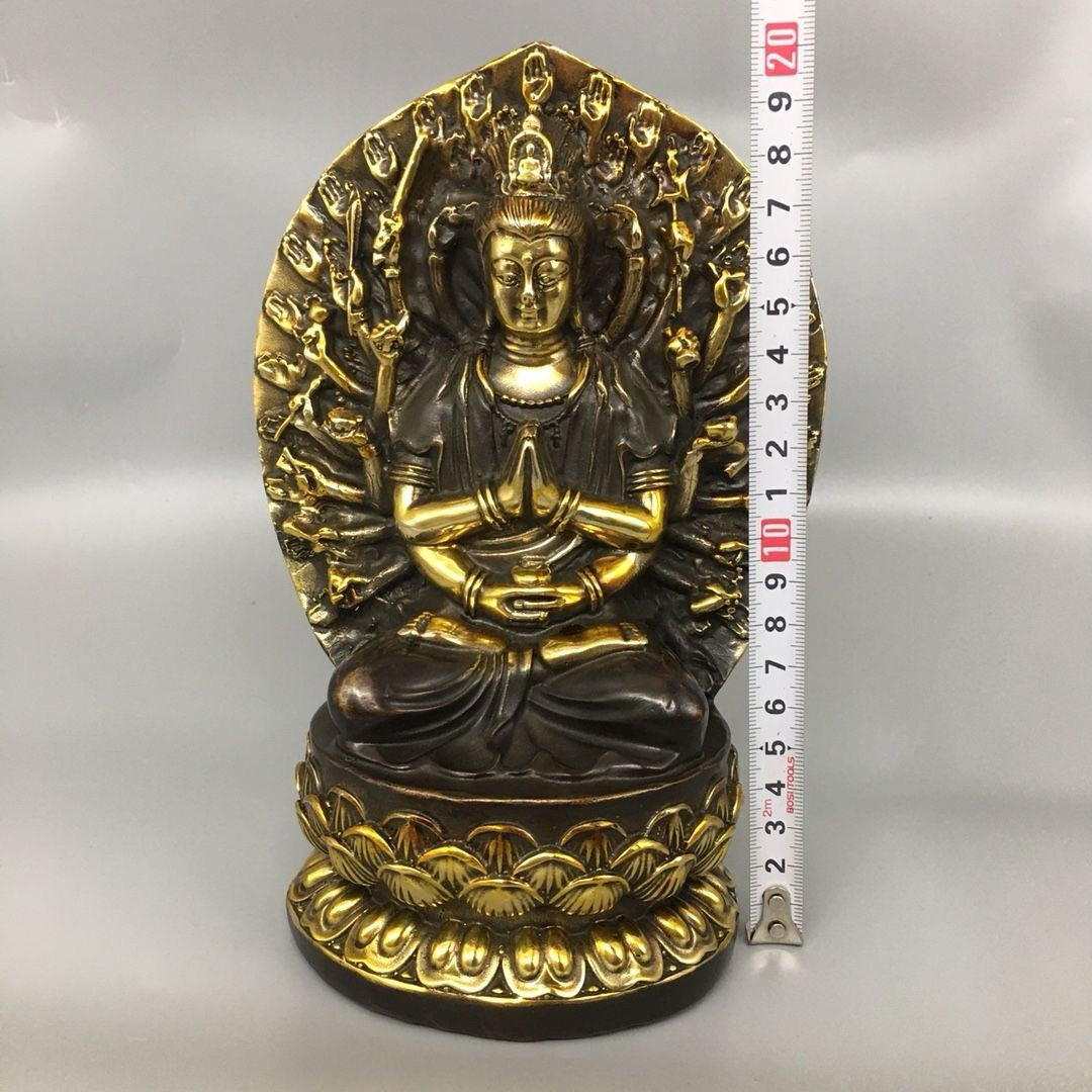 Chinese Antique Pure Copper Thousand Handed Guanyin