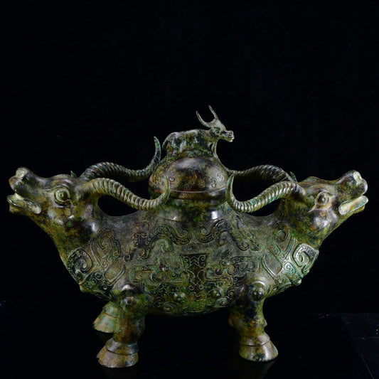 Chinese antique bronze ox statue