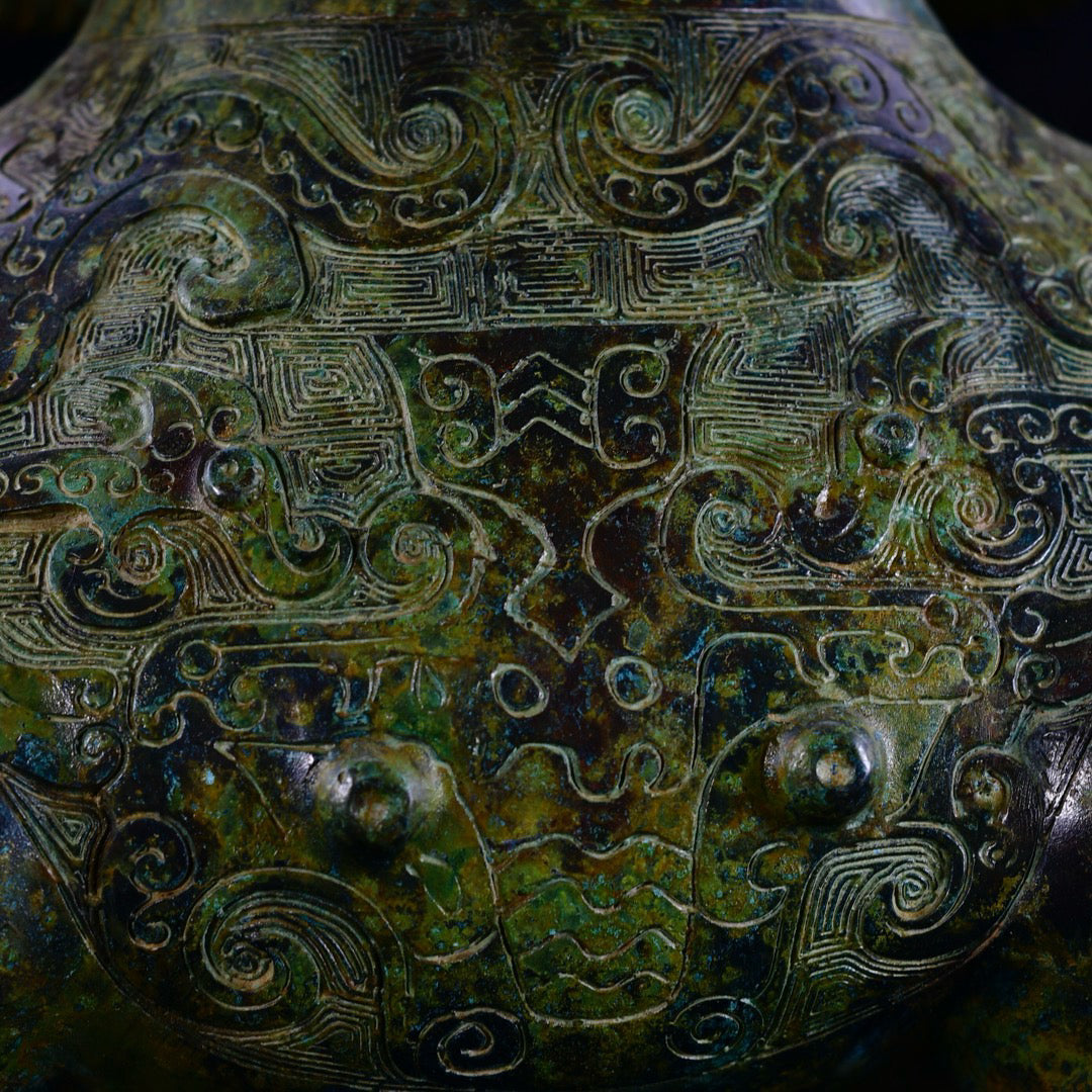 Chinese antique bronze ox statue