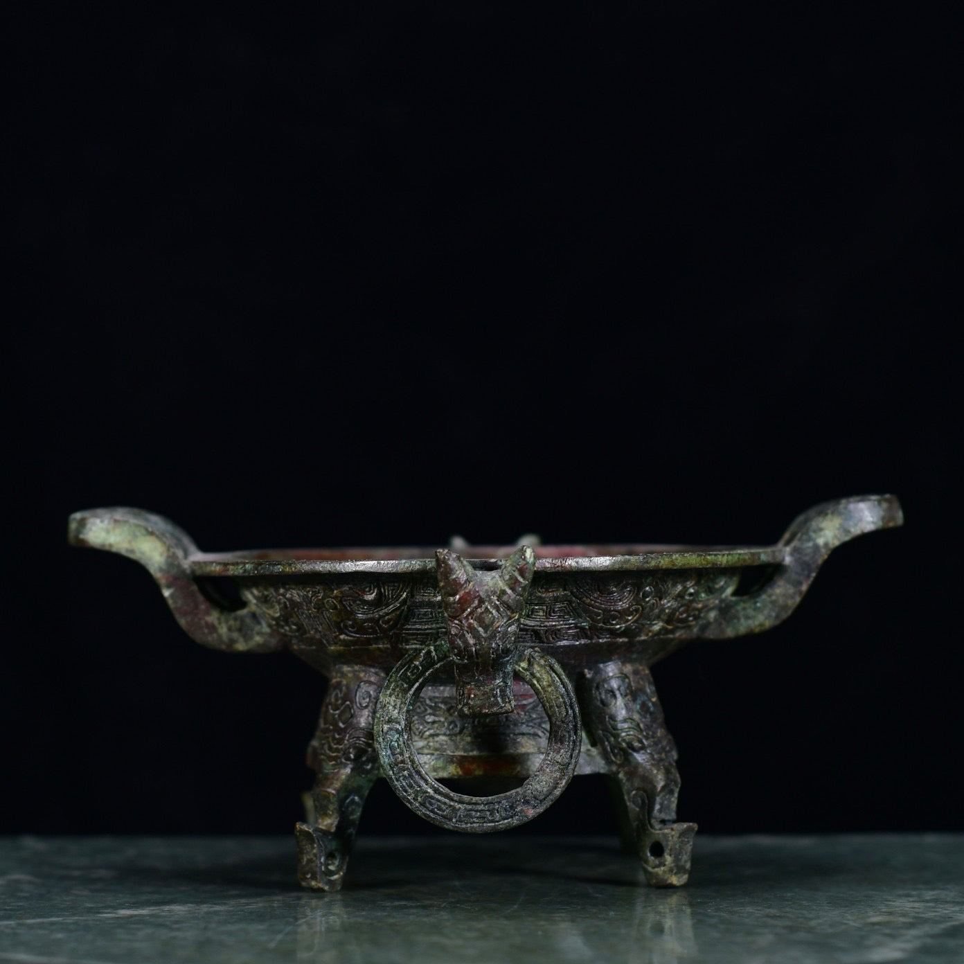 Chinese antique bronze fruit platter