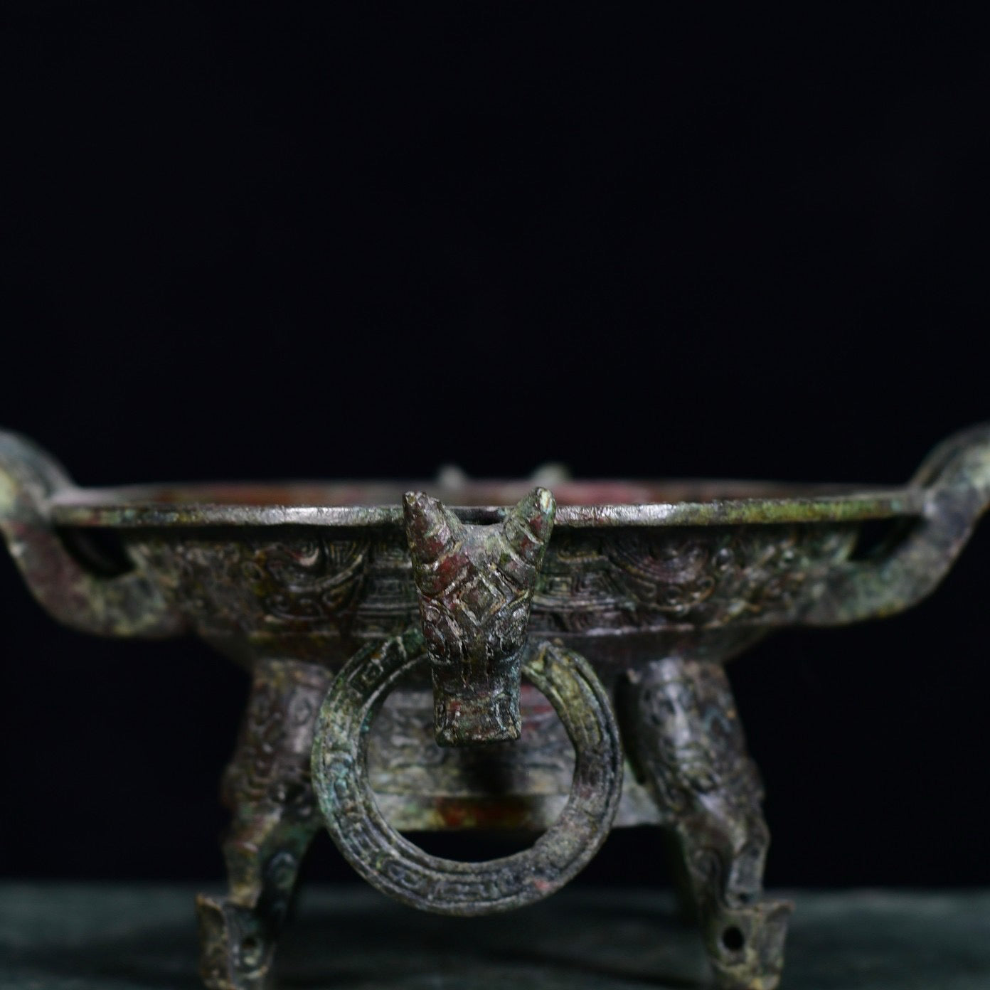 Chinese antique bronze fruit platter
