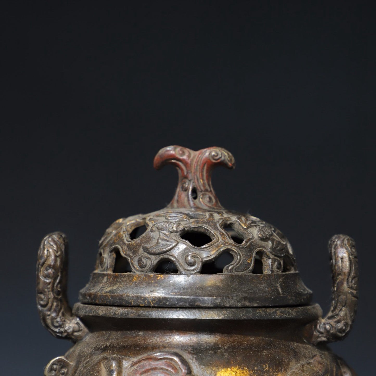 Pure copper three elephant incense burner