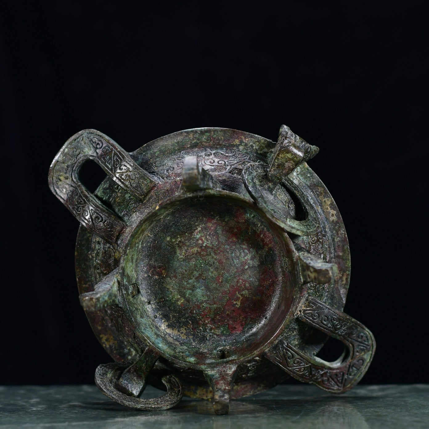 Chinese antique bronze fruit platter