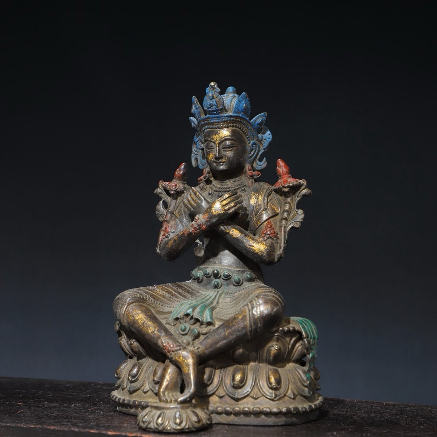 Pure copper Tibetan Maitreya Buddha statue