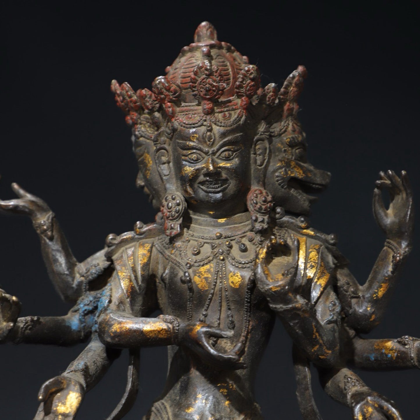 Pure copper eight armed Vajra Buddha statue