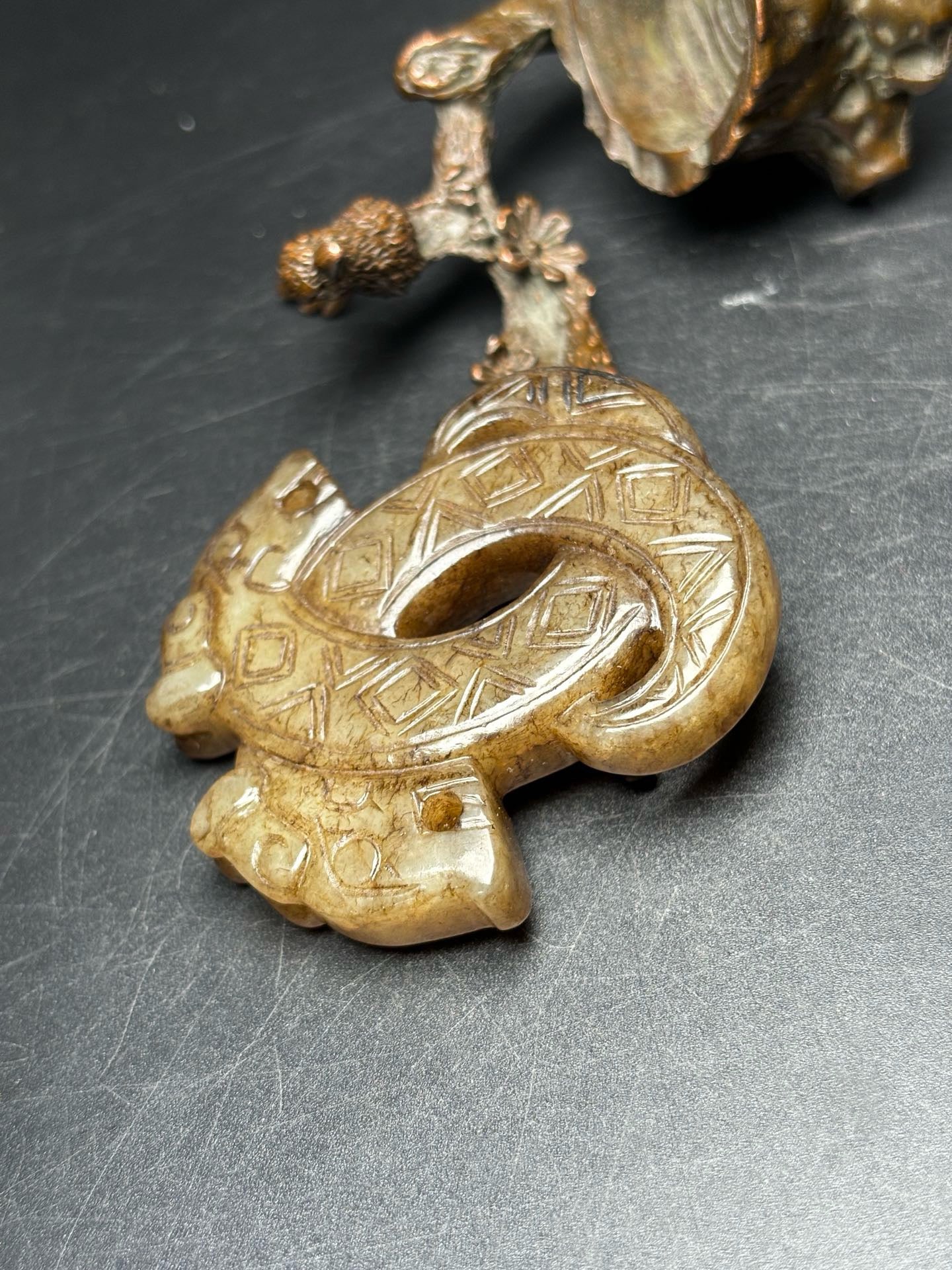 Exquisite Hotan Jade Double Dragon Jade Pendant