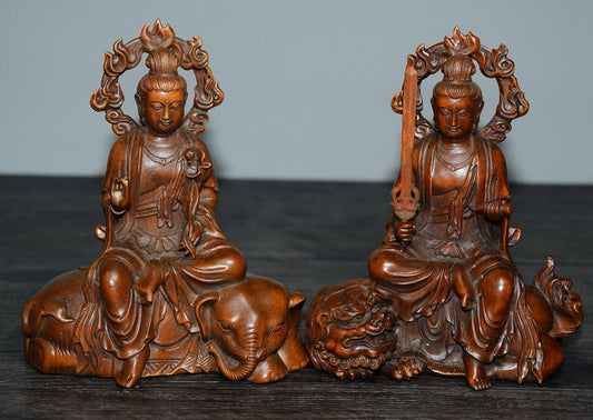 Small leaved boxwood Manjushri universal ornament