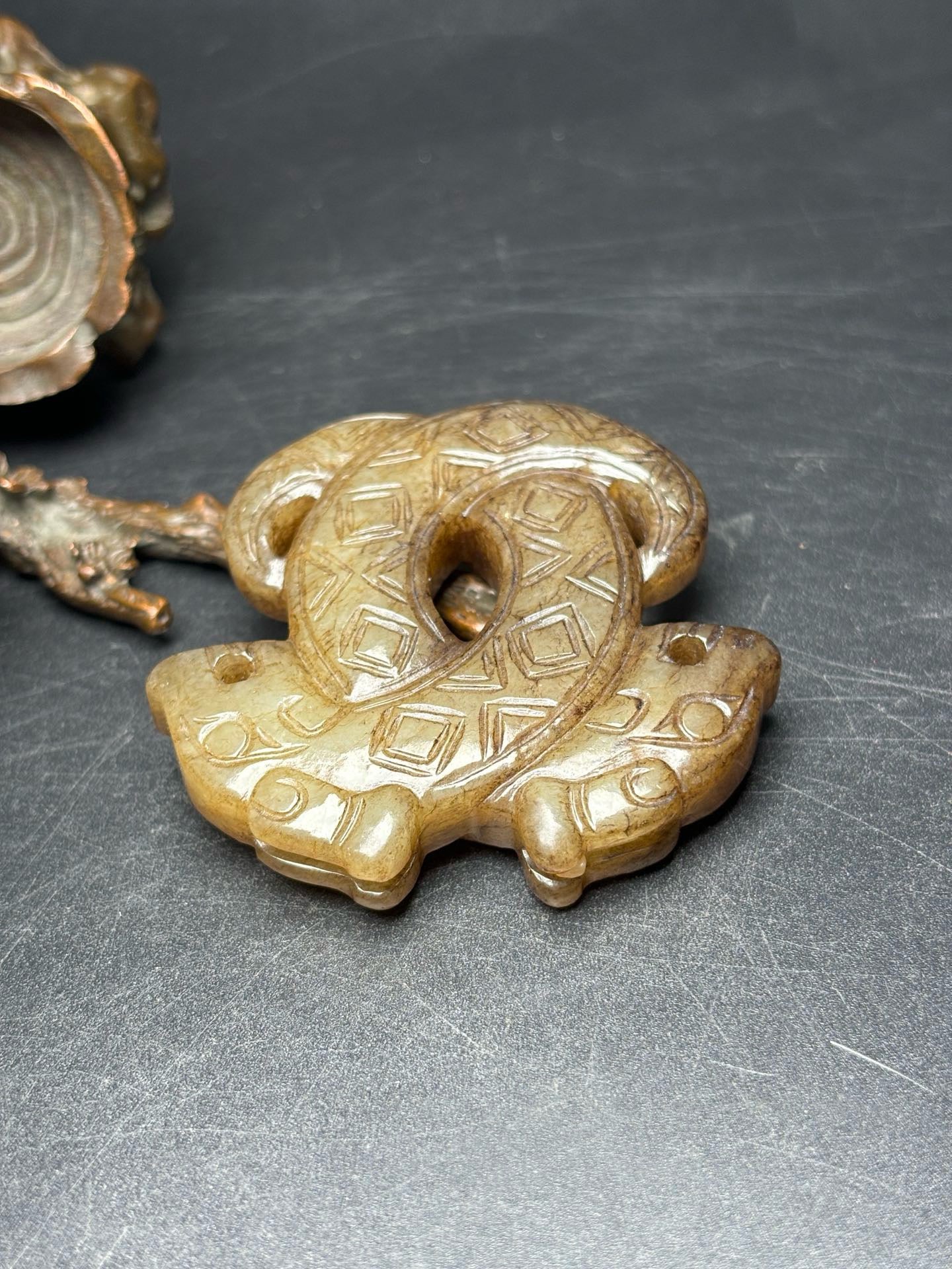 Exquisite Hotan Jade Double Dragon Jade Pendant