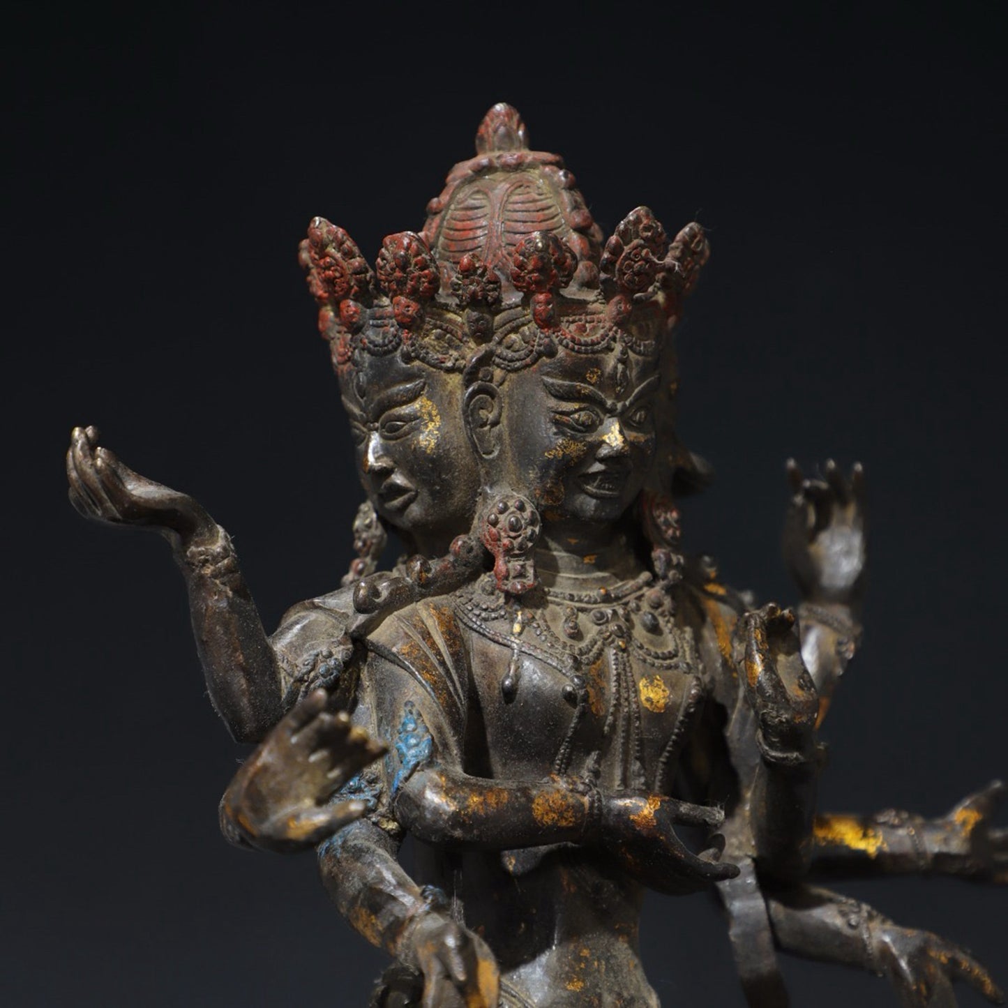 Pure copper eight armed Vajra Buddha statue