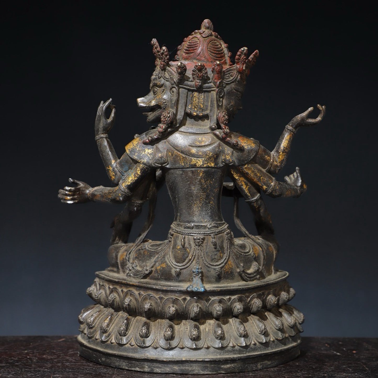 Pure copper eight armed Vajra Buddha statue