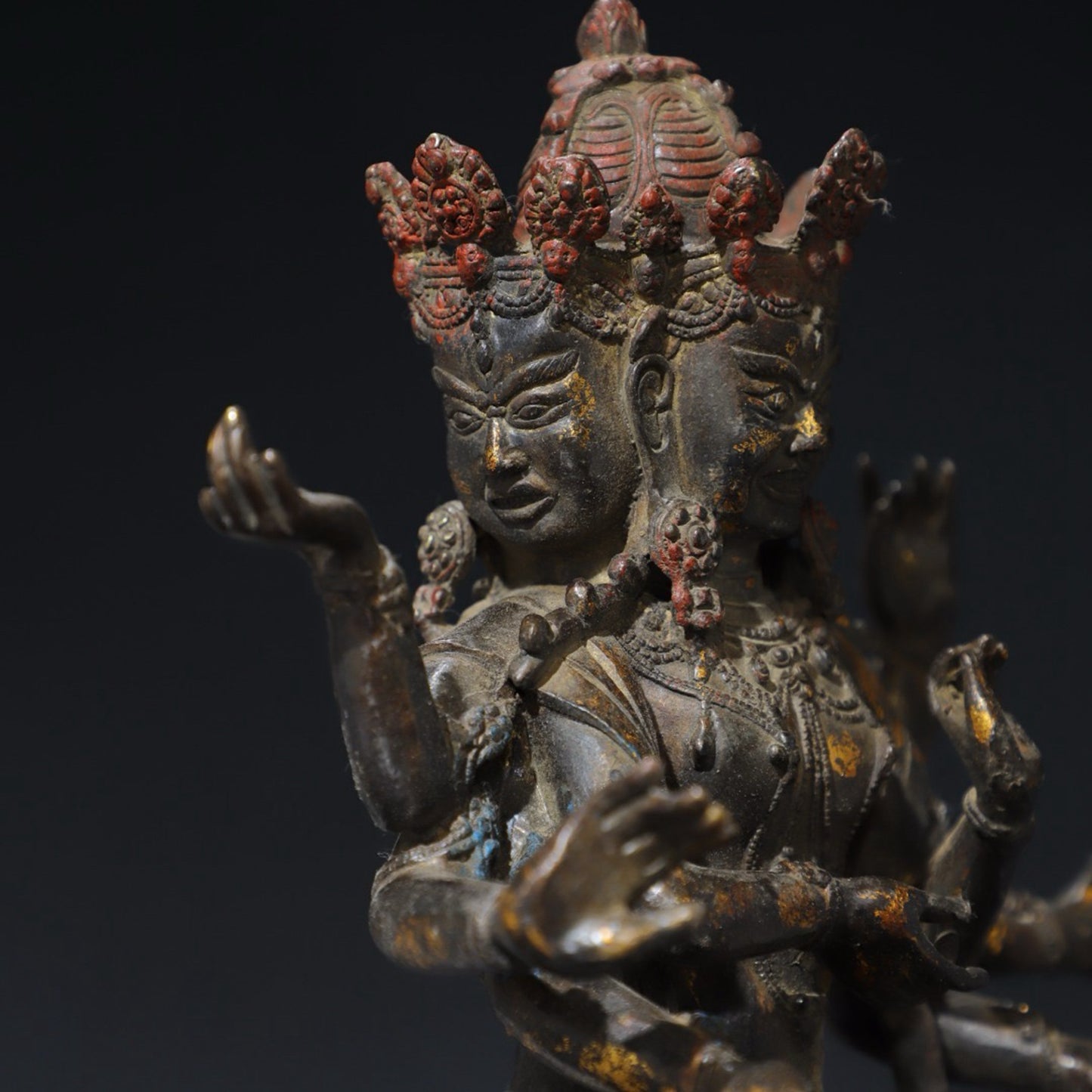 Pure copper eight armed Vajra Buddha statue