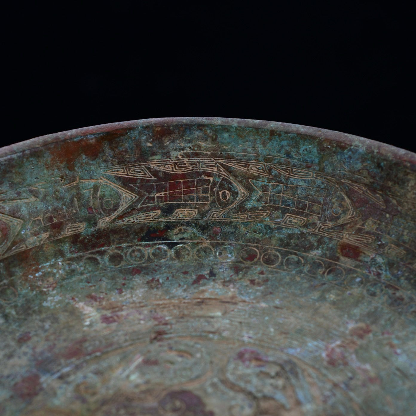 Chinese antique bronze fruit platter