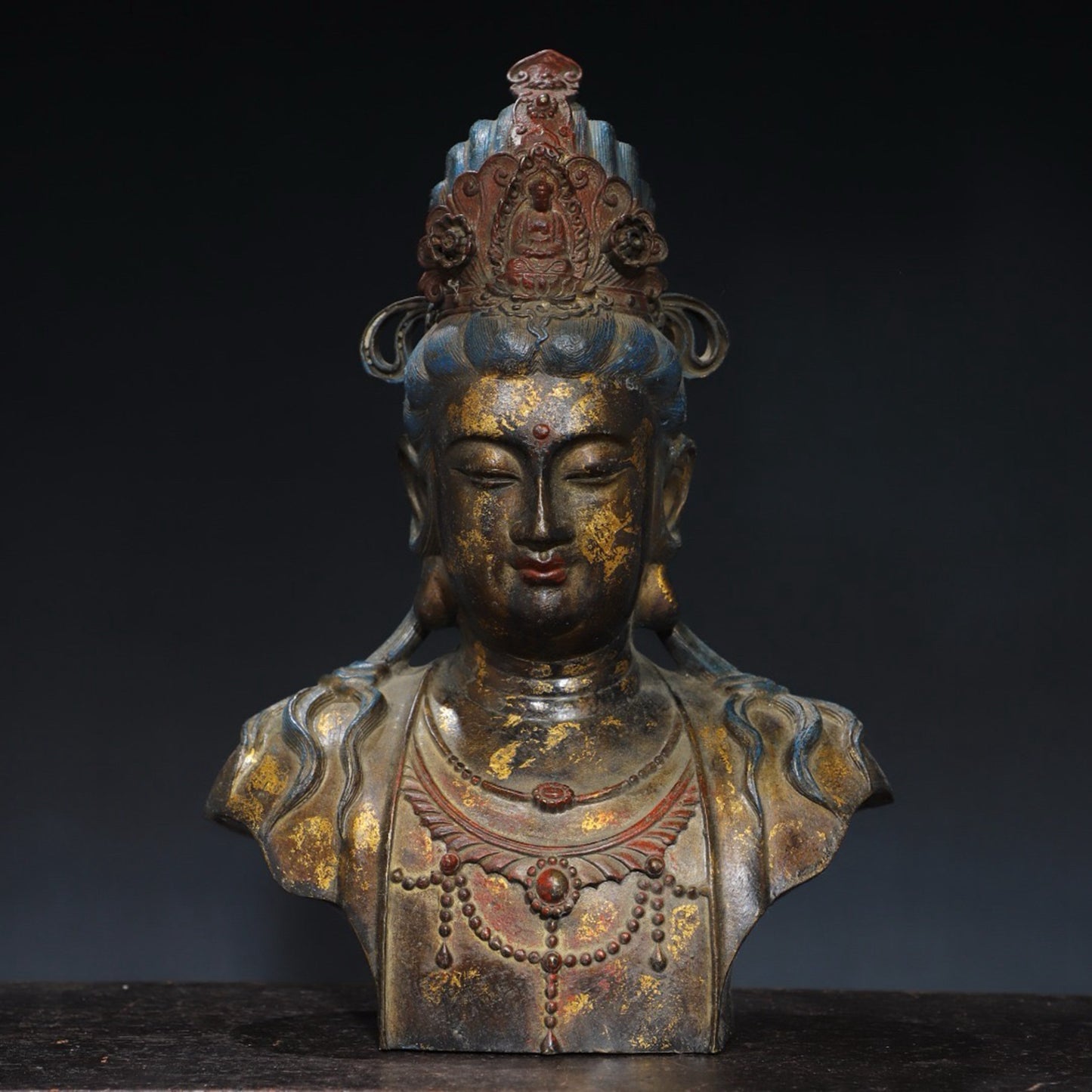 Pure copper Guanyin Buddha head