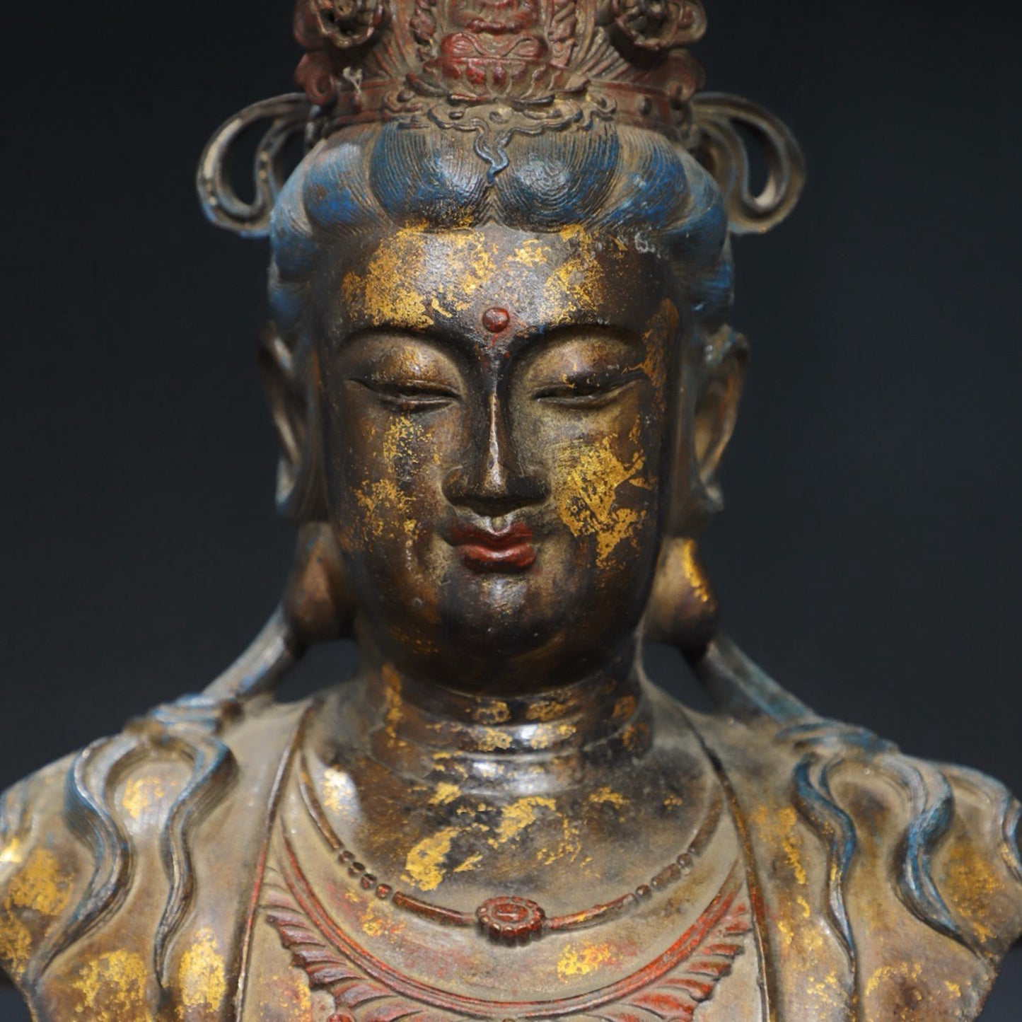 Pure copper Guanyin Buddha head