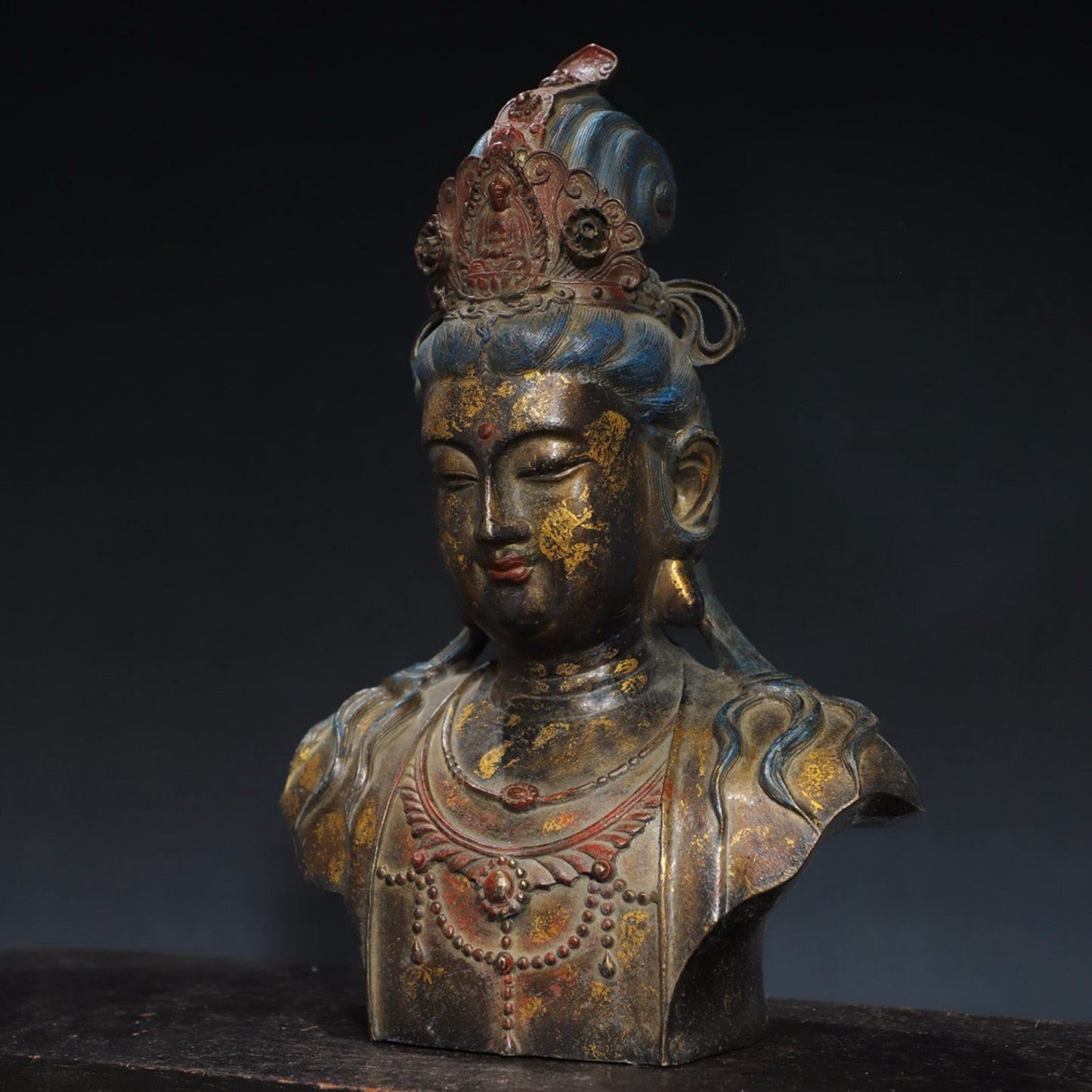 Pure copper Guanyin Buddha head
