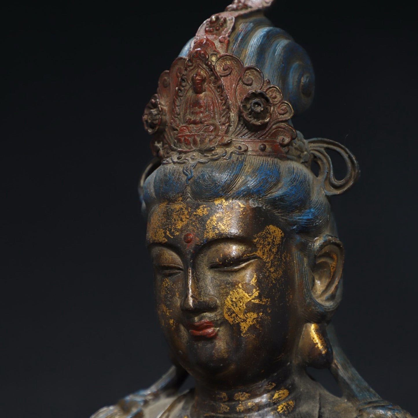 Pure copper Guanyin Buddha head
