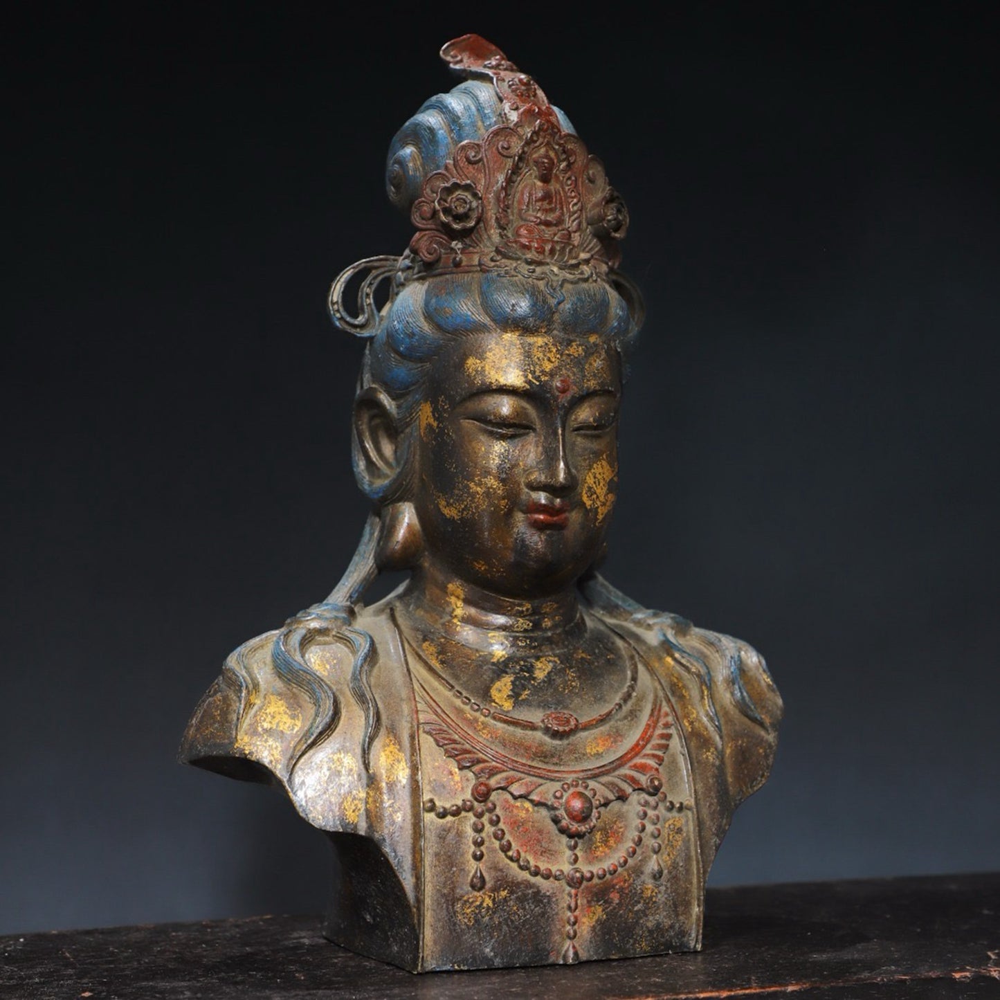 Pure copper Guanyin Buddha head