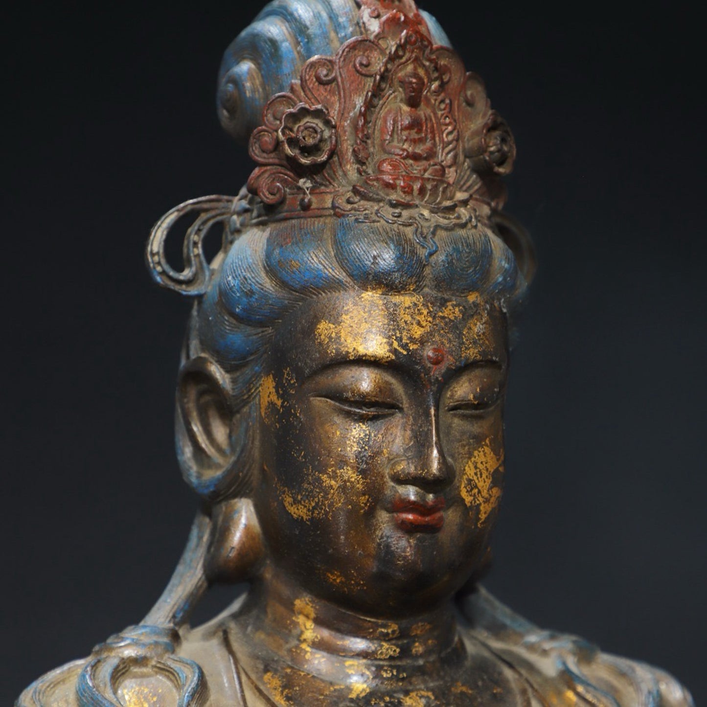 Pure copper Guanyin Buddha head