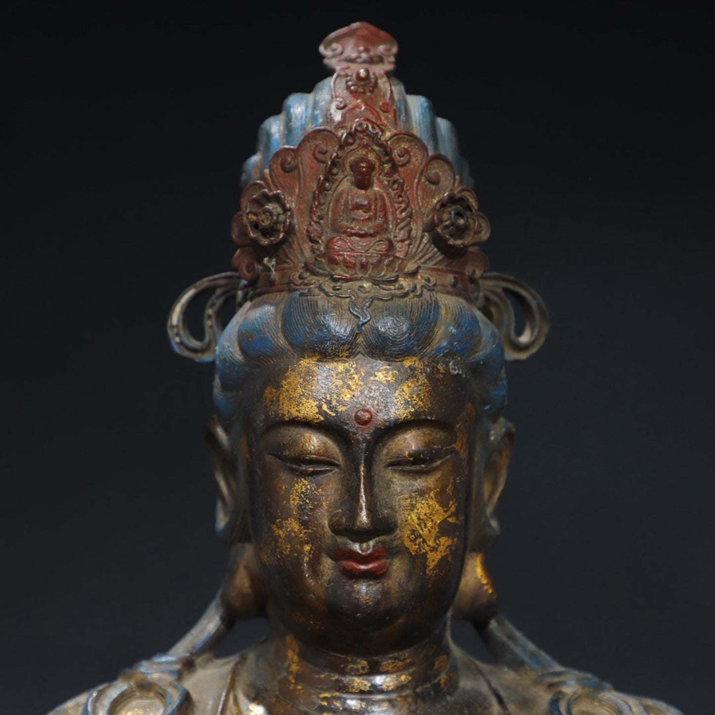 Pure copper Guanyin Buddha head