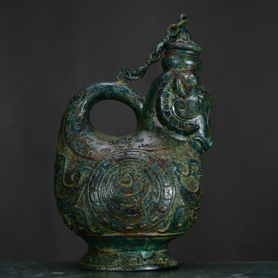 Chinese antique bronze sheep pot