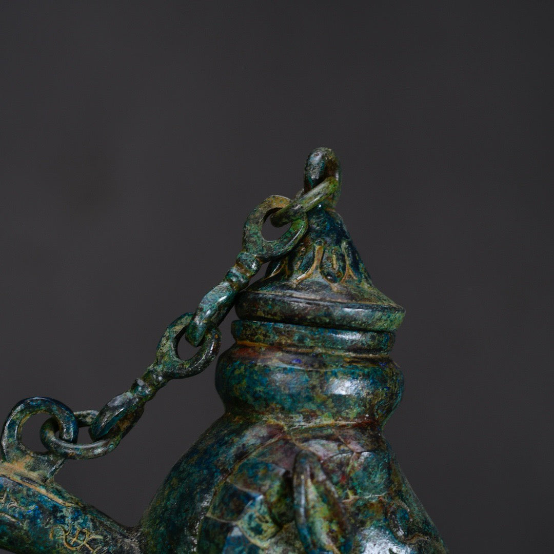 Chinese antique bronze sheep pot