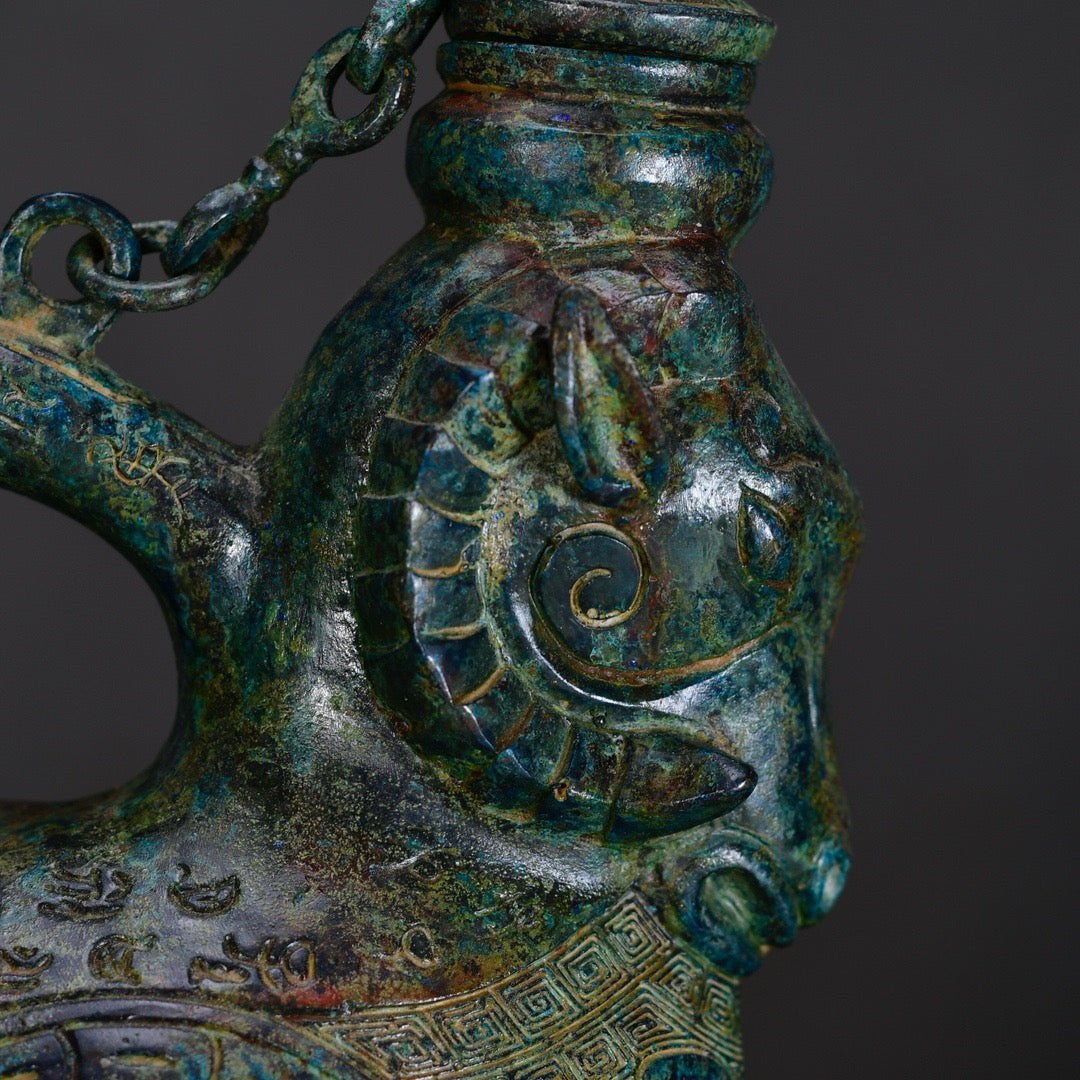 Chinese antique bronze sheep pot