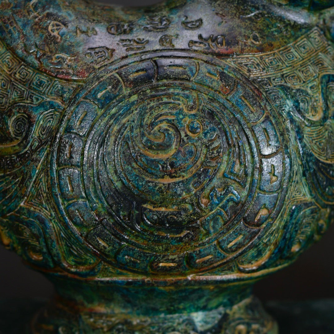 Chinese antique bronze sheep pot