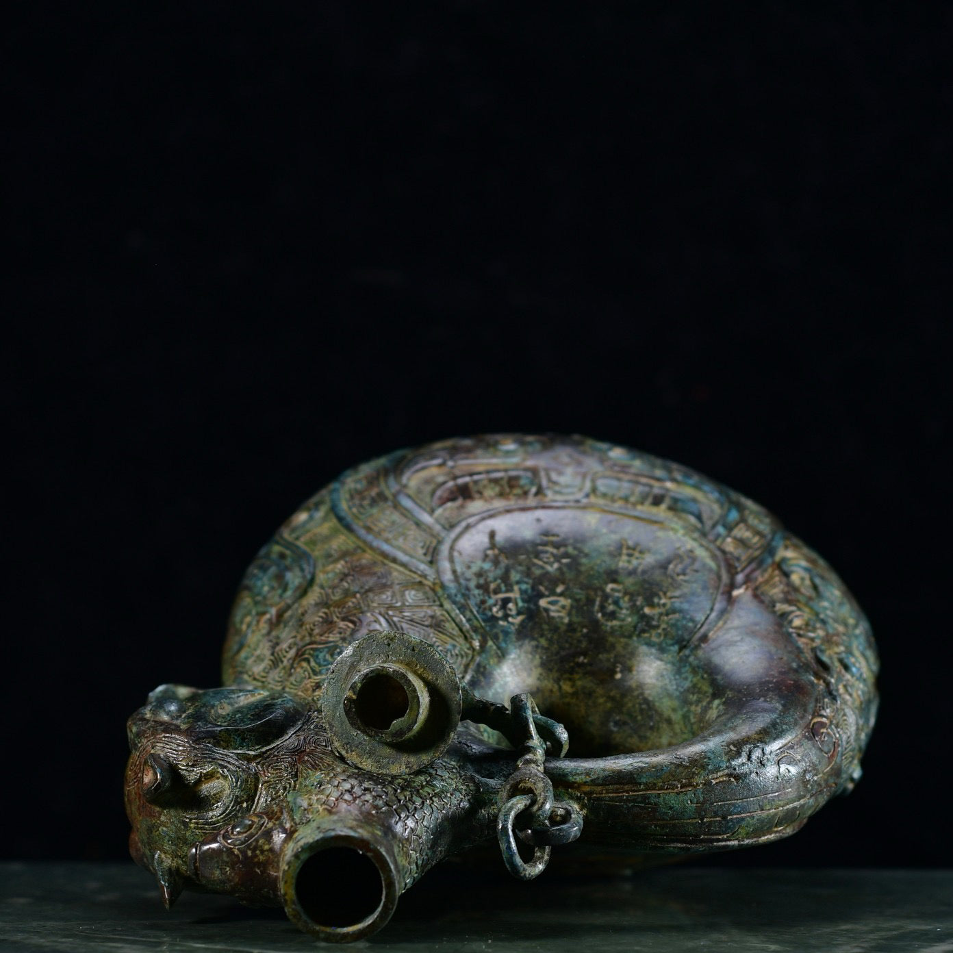 Chinese antique bronze horse teapot