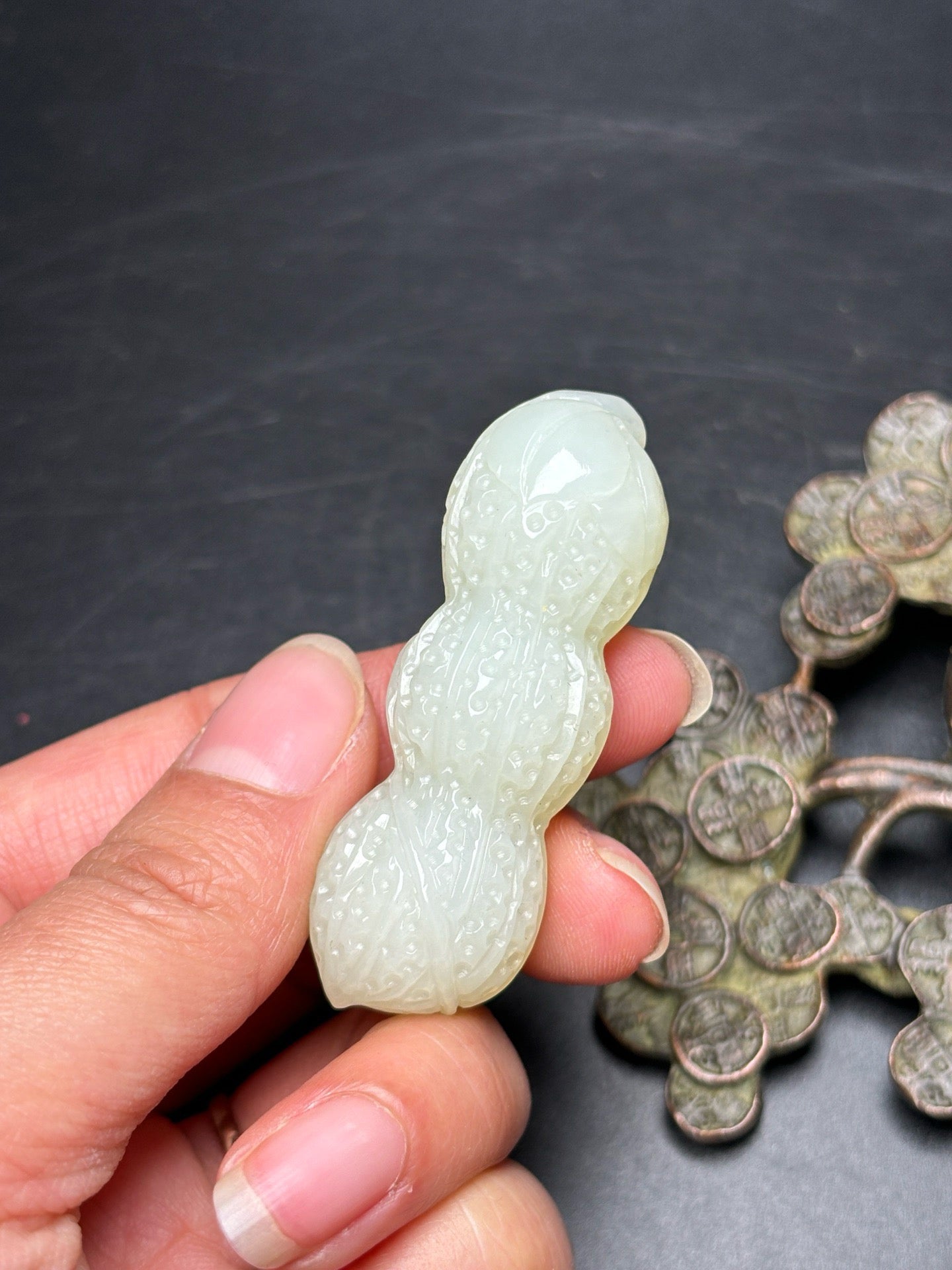 Exquisite Hetian Peanut Pendant