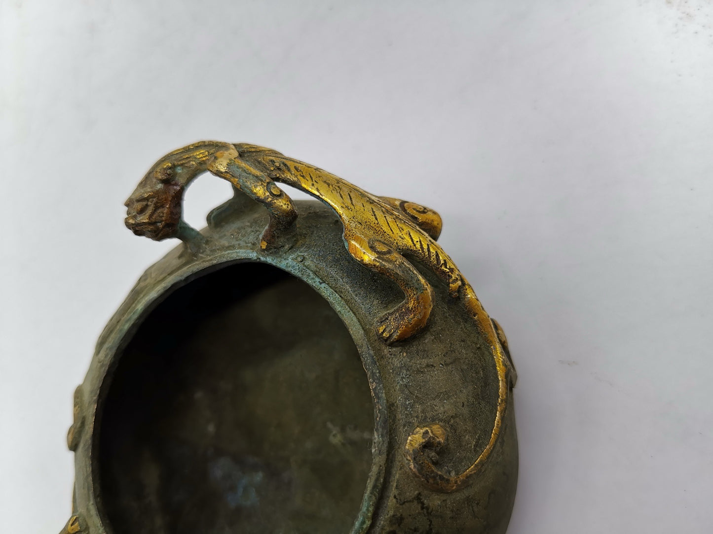 Chinese Antique Pure Copper Two Jiao Jar