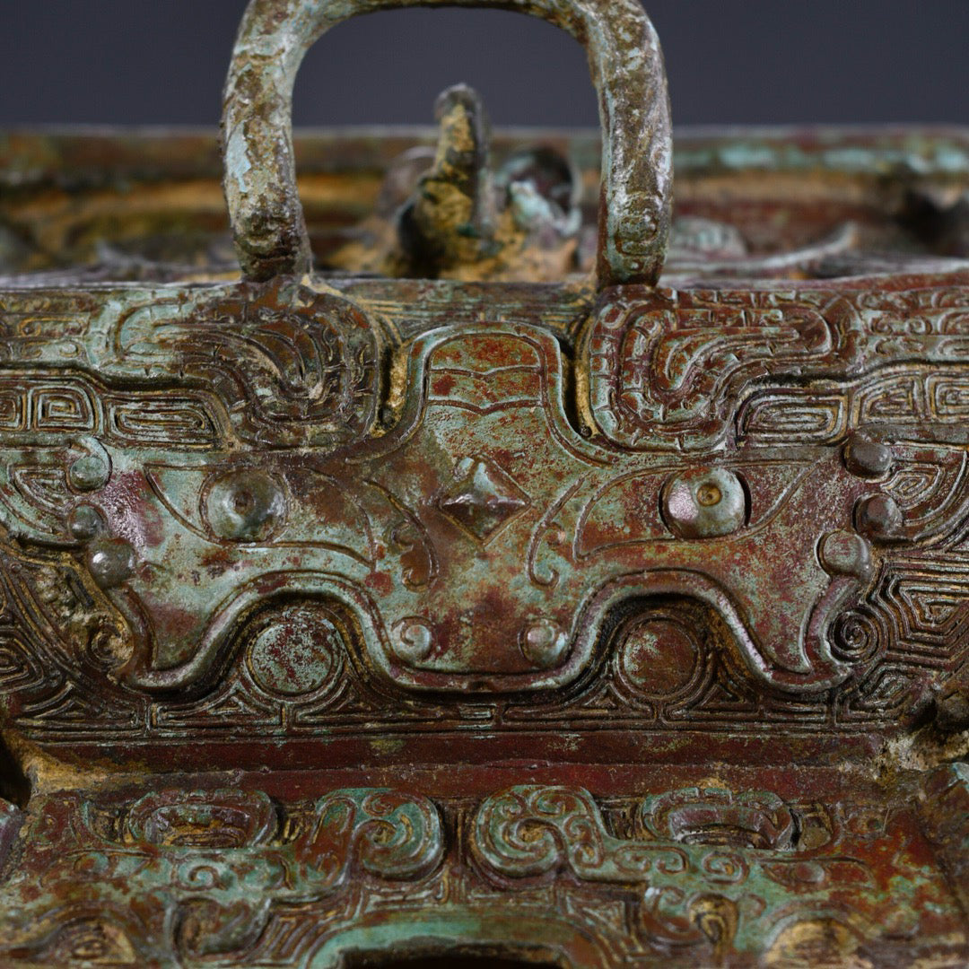 Chinese antique bronze square