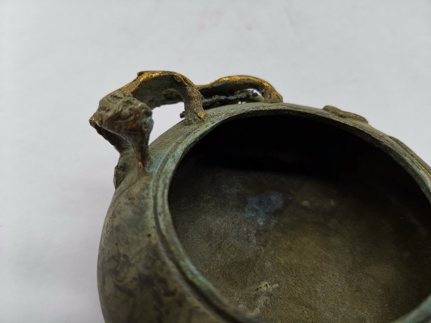Chinese Antique Pure Copper Two Jiao Jar