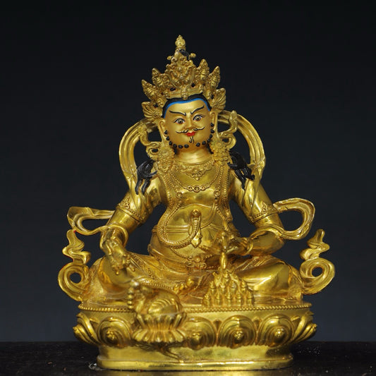 Pure copper yellow statue of the God of Wealth Buddha