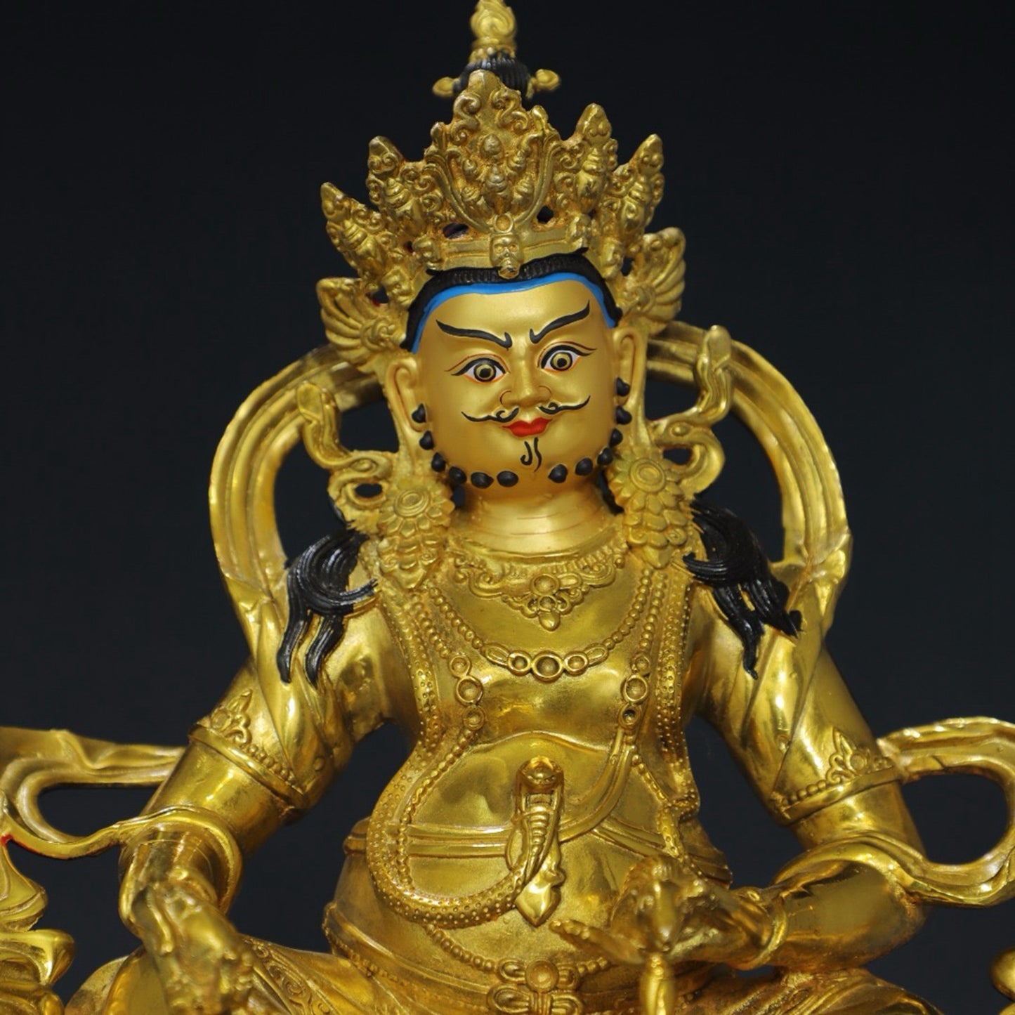 Pure copper yellow statue of the God of Wealth Buddha