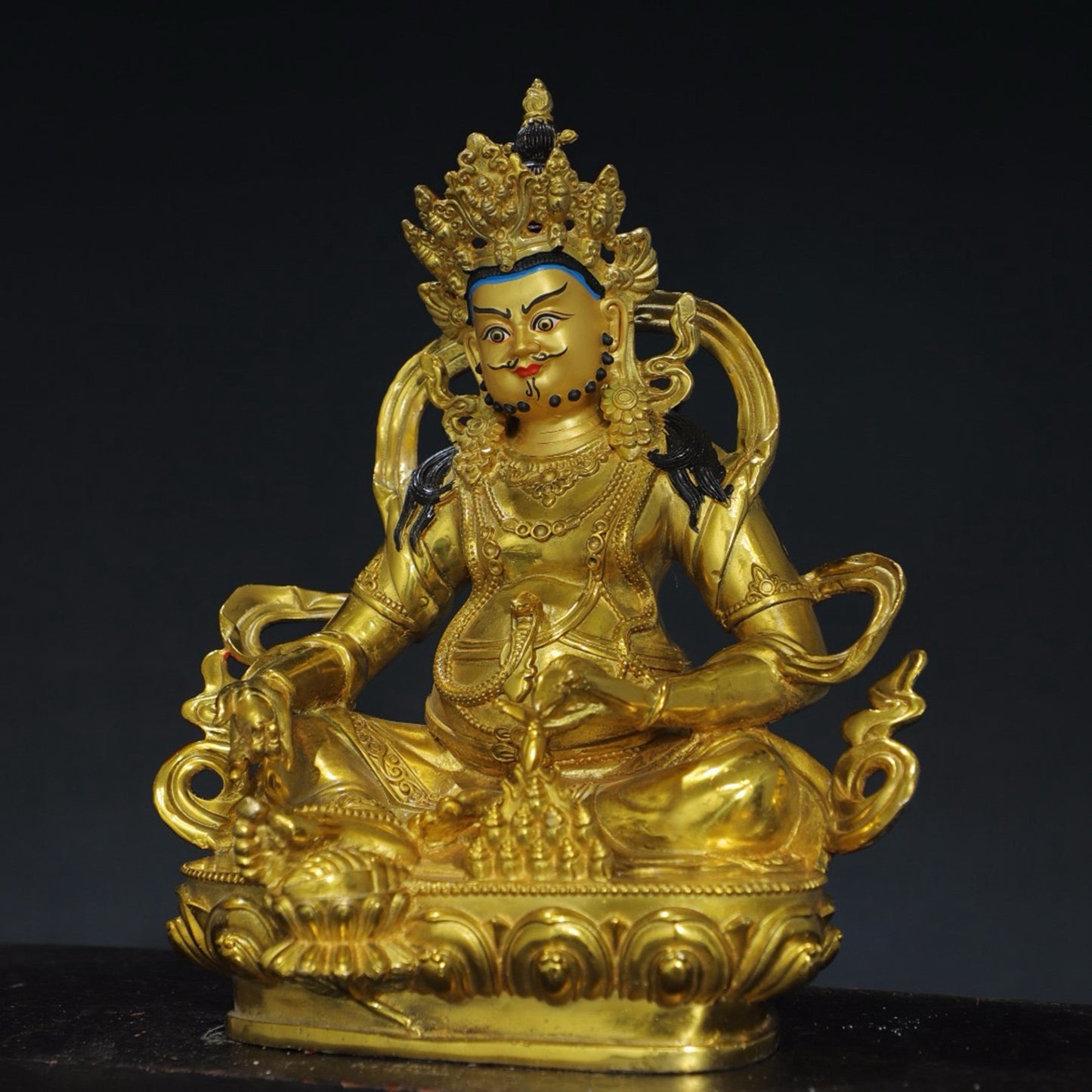 Pure copper yellow statue of the God of Wealth Buddha