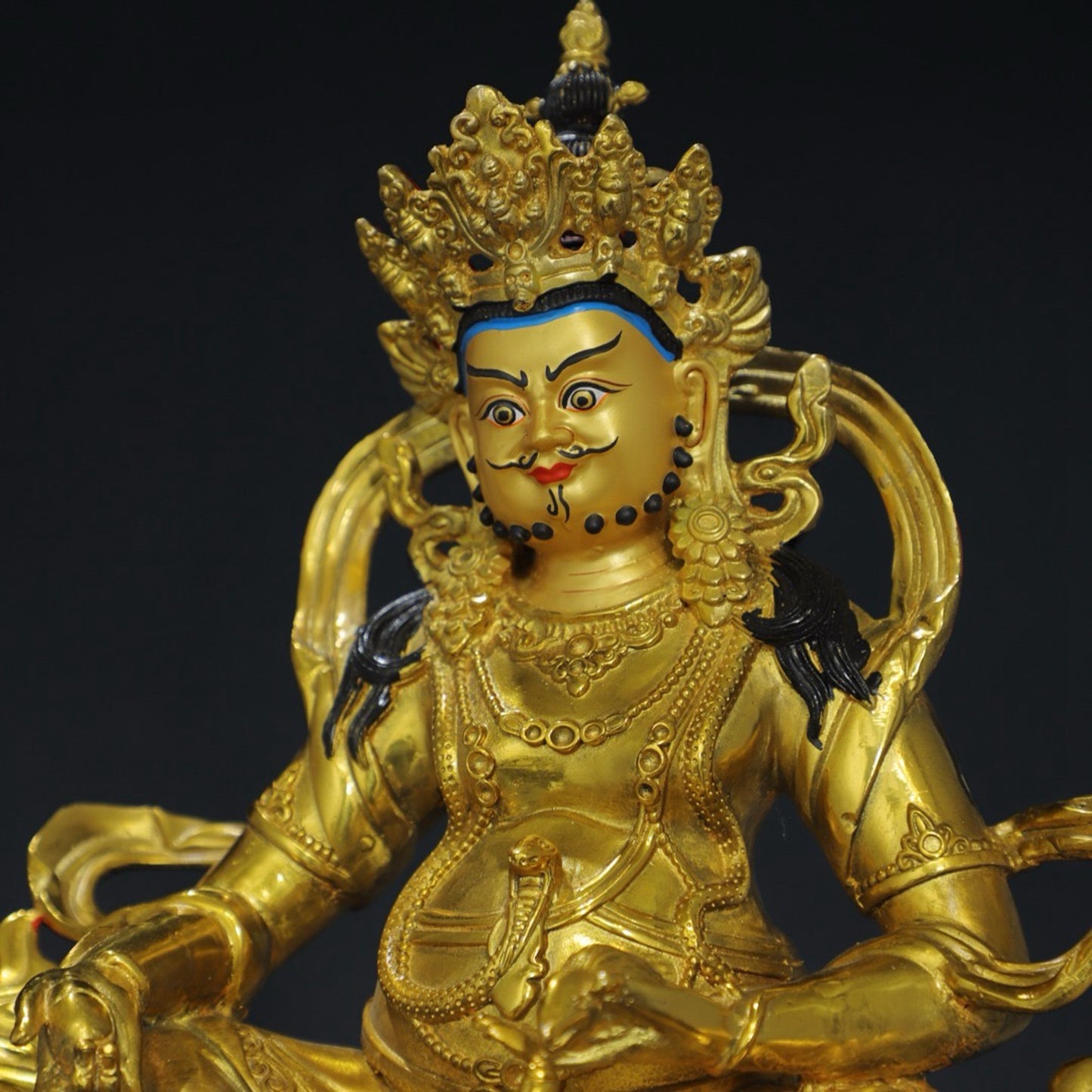 Pure copper yellow statue of the God of Wealth Buddha