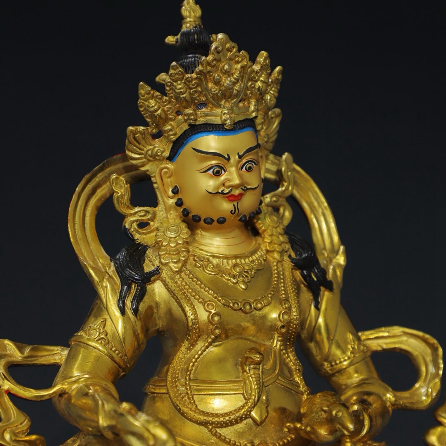 Pure copper yellow statue of the God of Wealth Buddha