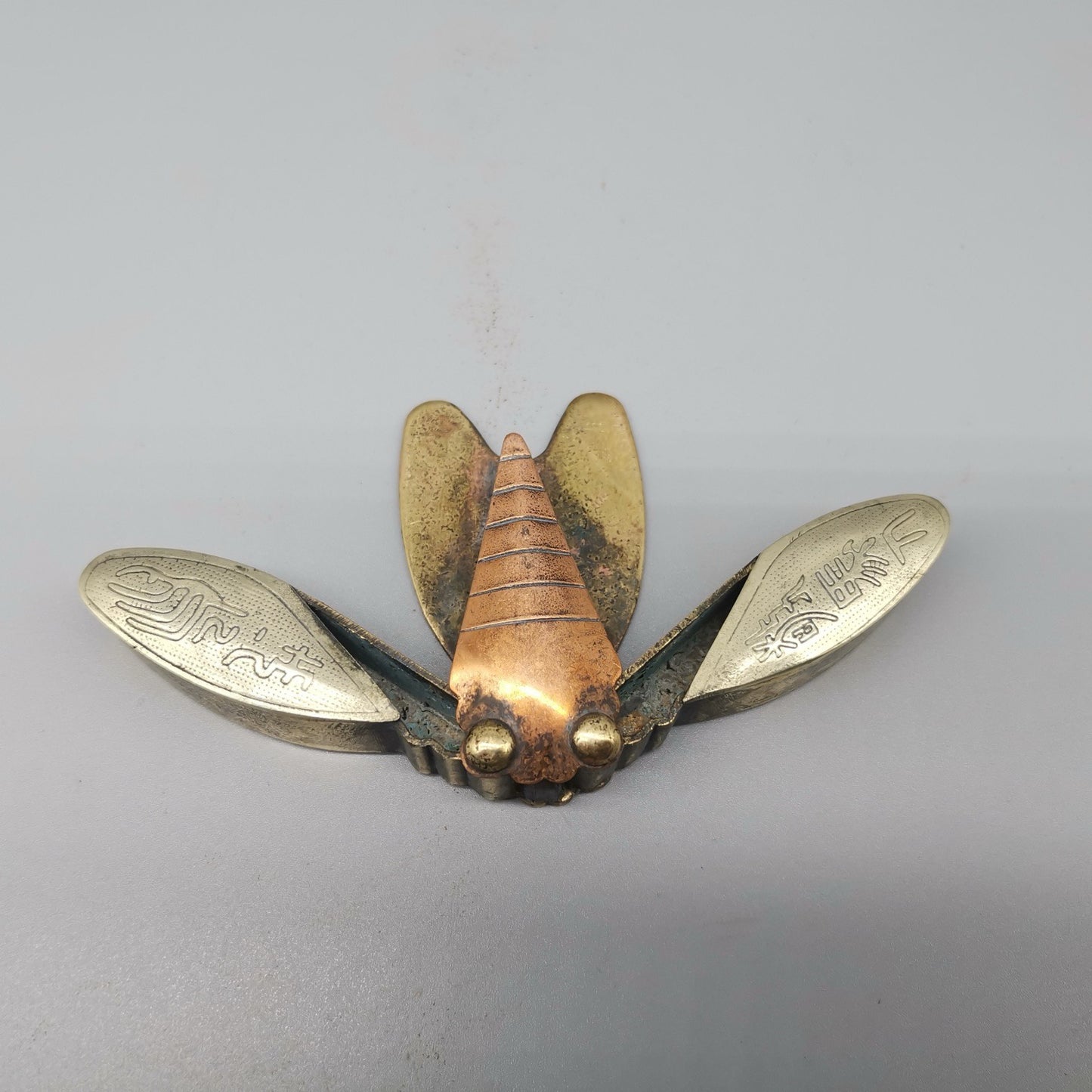 Chinese antique pure copper cicada