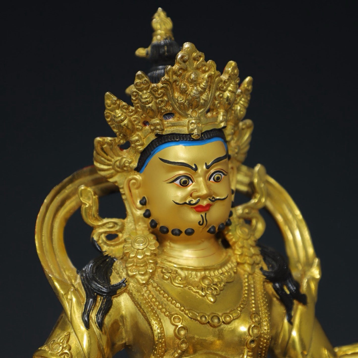 Pure copper yellow statue of the God of Wealth Buddha