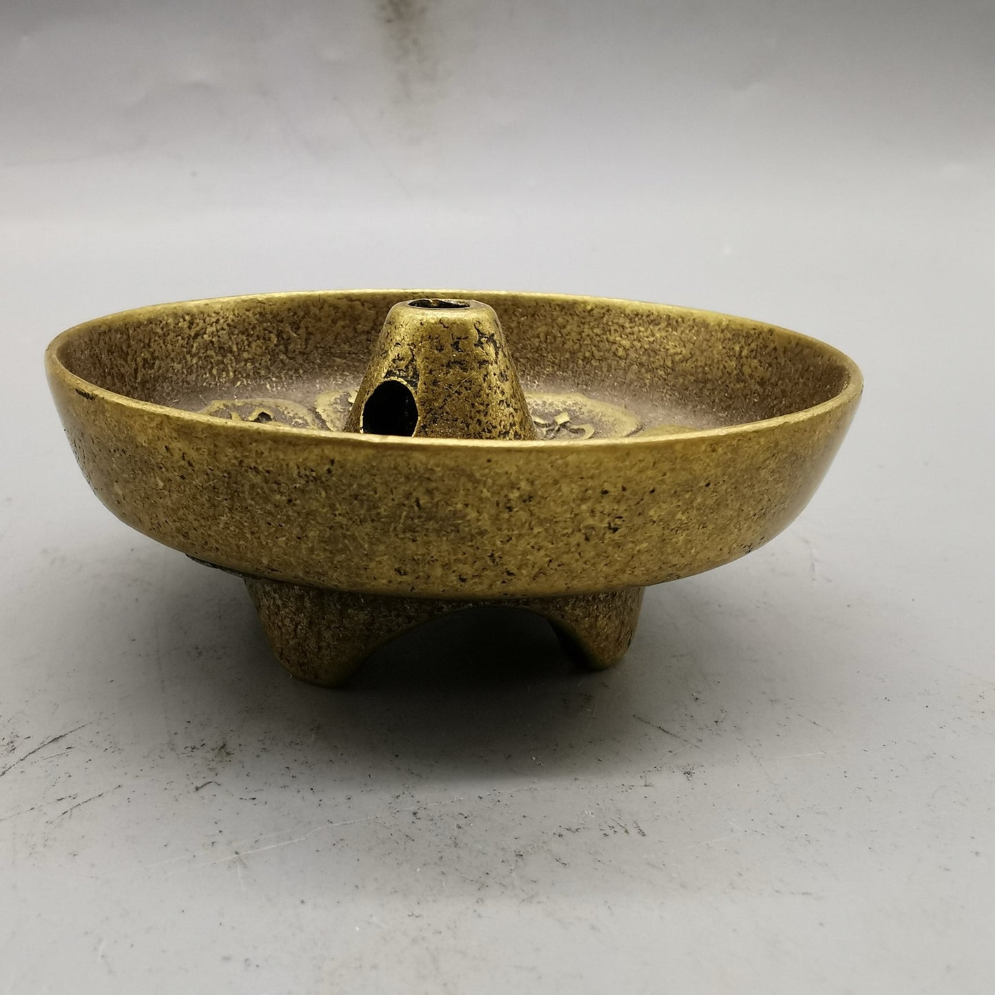 Chinese antique pure copper eight treasure oil lamp