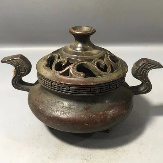 Chinese antique pure copper incense burner