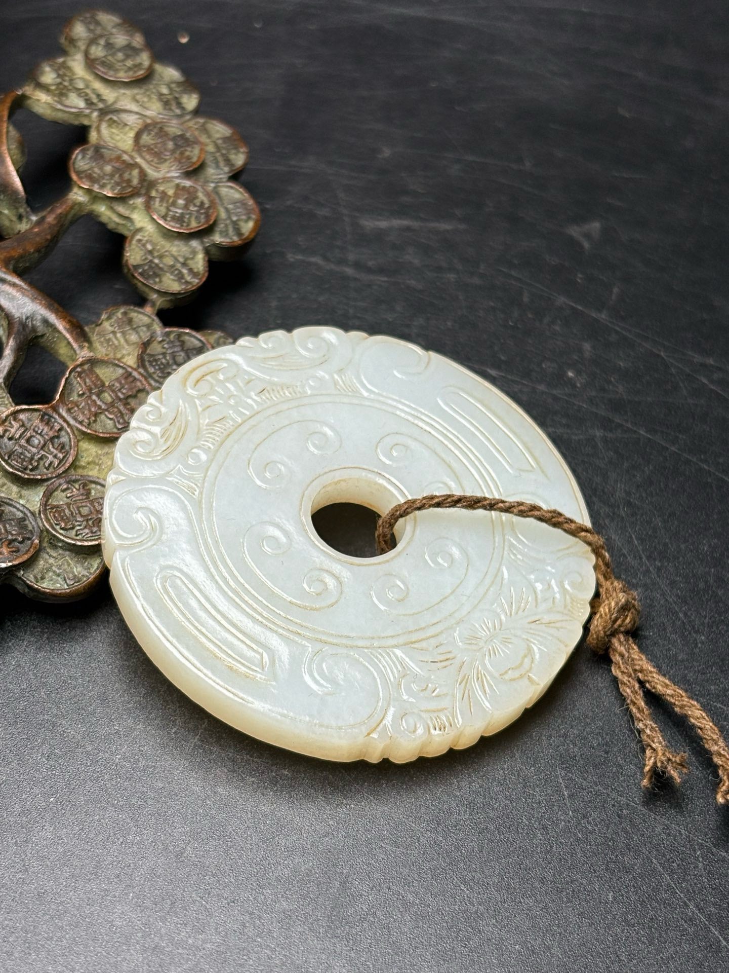 Exquisite Hotan Jade Double Dragon Rich Jade pendant