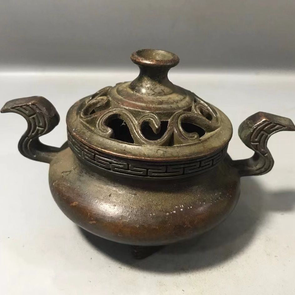 Chinese antique pure copper incense burner