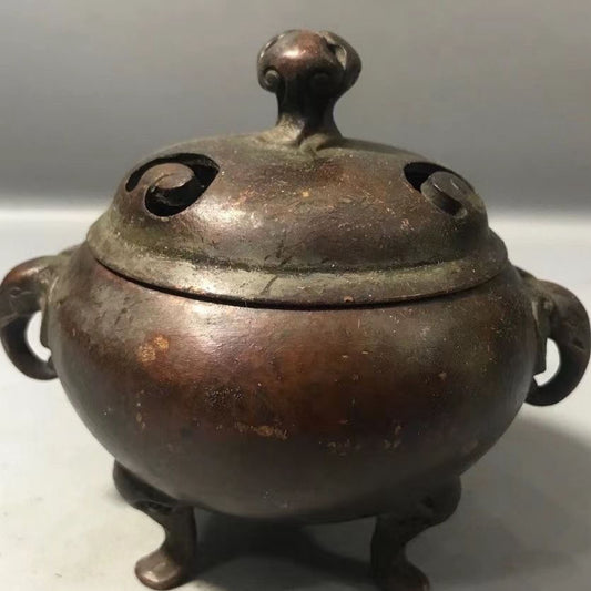 Chinese antique pure copper incense burner