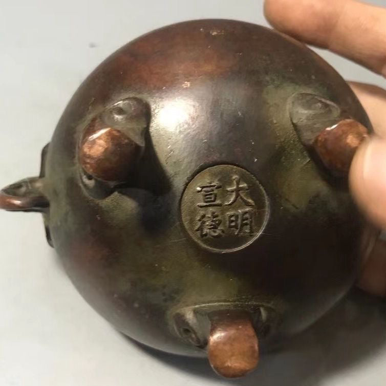 Chinese antique pure copper incense burner