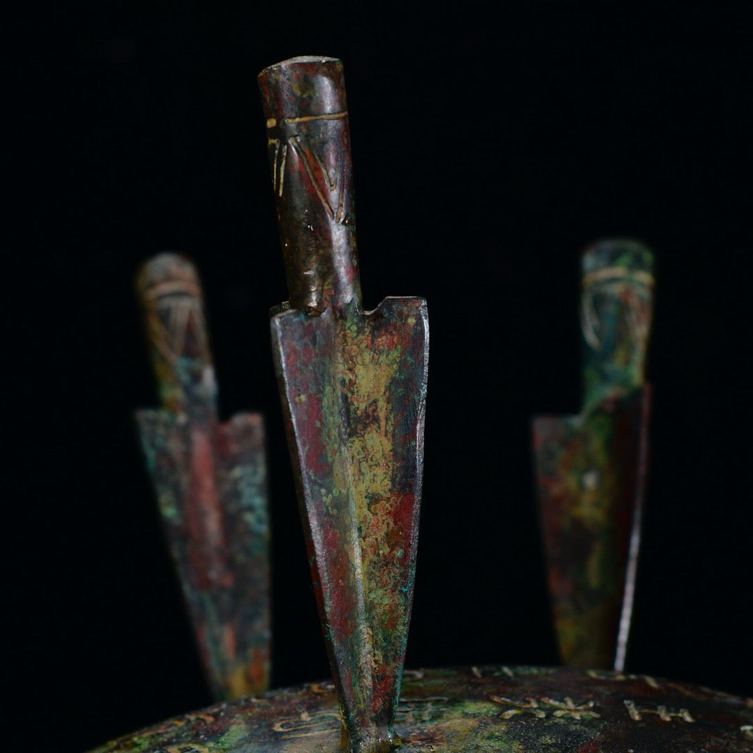 Chinese Antique Bronze Merchant King Shooting Turtle